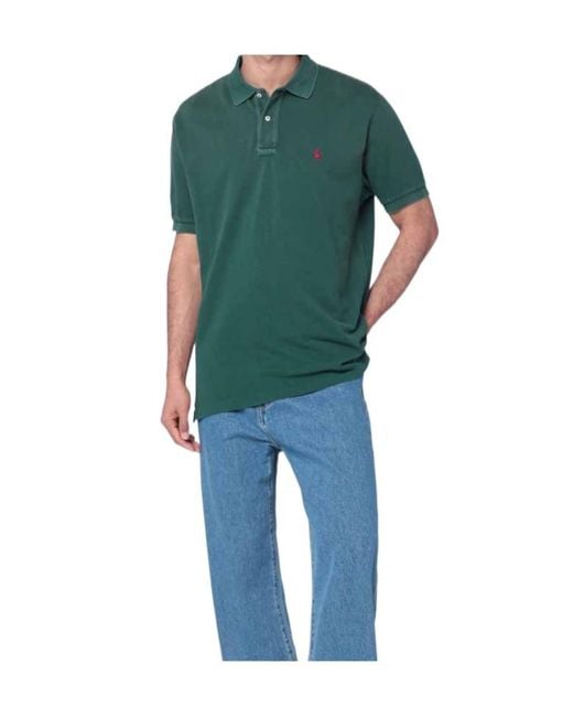 Polo Ralph Lauren Green Original Fit Mesh Polo Shirt for men