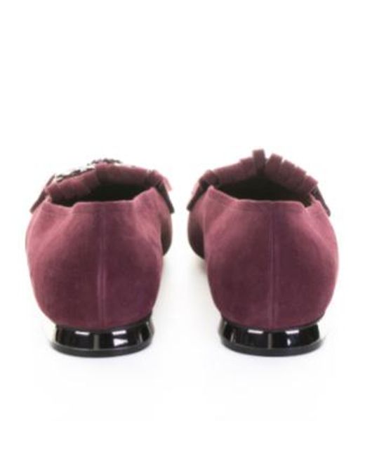 Casadei Purple Round-Toe Flat Shoes