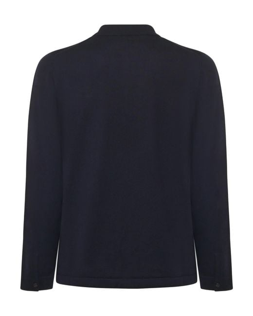 Zanone Blue Virgin Wool Button-Up Shirt for men