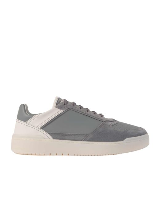 Brunello Cucinelli Gray Panelled Lace-Up Sneakers for men