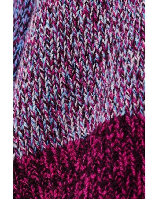 Loewe Purple Balloon Sleeved Crewneck Cropped Jumper