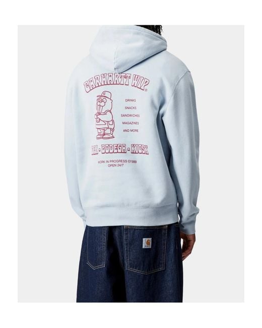 Carhartt Blue Hooded Sandwich Sweatshirt for men