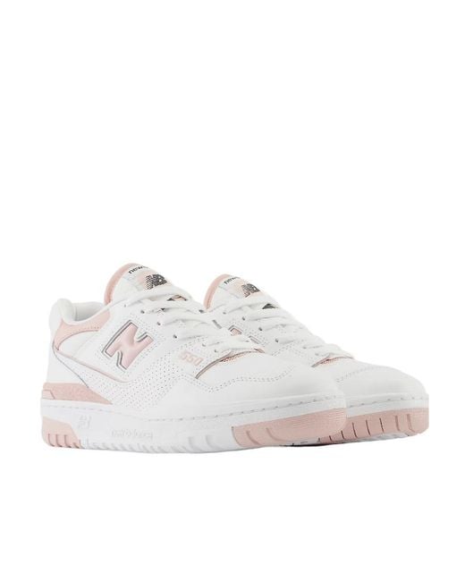 New Balance White 550 Lace-Up Sneakers