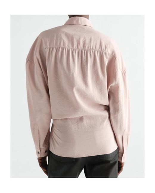 Lemaire Pink Long-Sleeved Draped Shirt