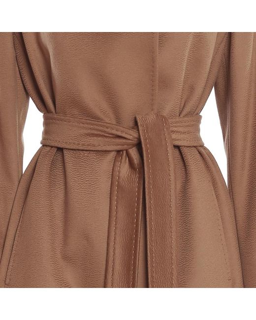 Max Mara Brown Studio Bcollag Belted Long-Sleeved Coat