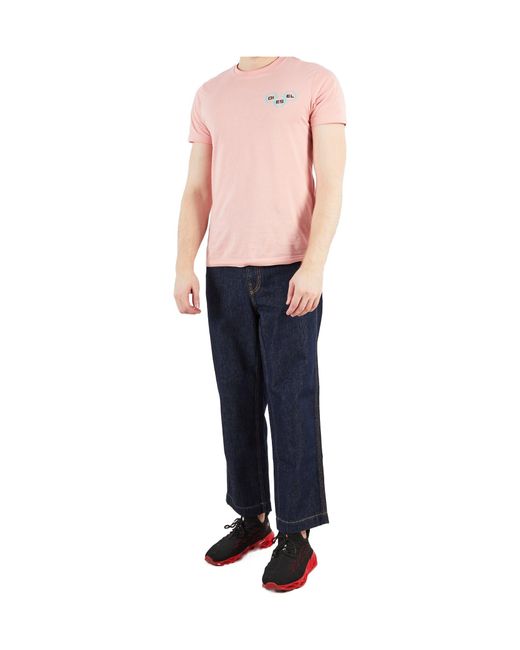 DIESEL Pink Logo Patch Straight-Leg Jeans for men