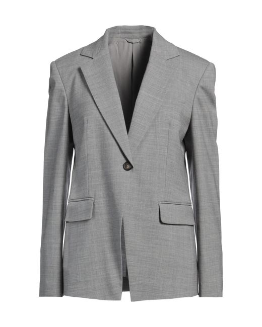Brunello Cucinelli Gray Minimalist Single-Breasted Blazer