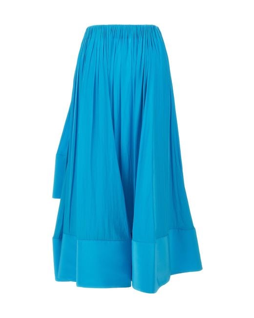 Lanvin Blue Asymmetrical Midi Skirt