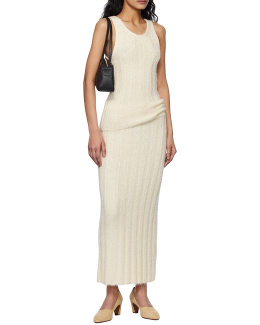 Khaite White Claire Midi Skirt