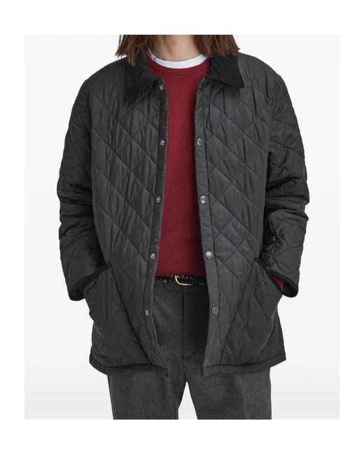 Barbour Blue Corduroycollar Diamondquilted Overshirt Jacket for men