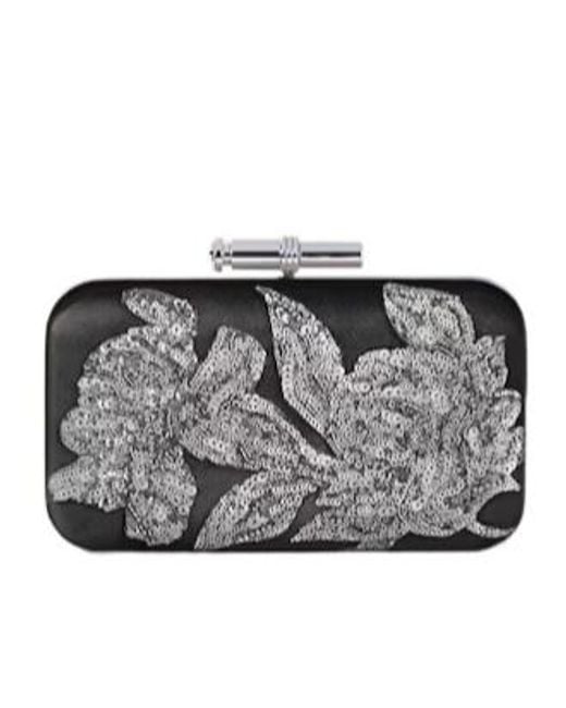 Givenchy Gray Pout Evening Clutch With Sequins Floral Embroideries