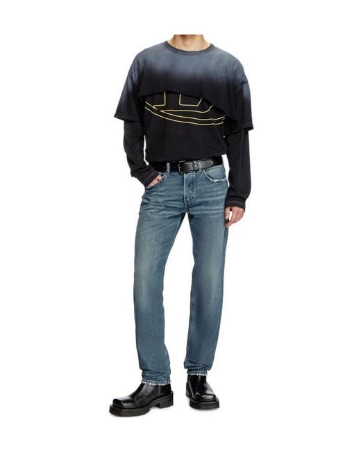 DIESEL Blue 2023 D-Finitive 007Y7 Distressed Jeans for men