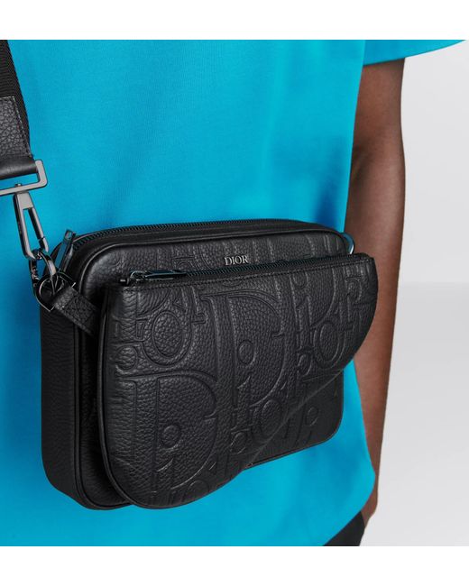 Dior Black Saddle Triple Pouch for men