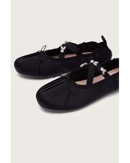 Simone Rocha Black Embellished Ballet Flats