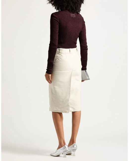Maison Margiela White Simple High-Waisted Pencil Skirt