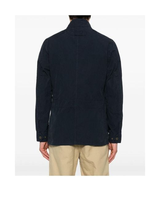 Barbour Blue Four-Pocket Field Jacket for men