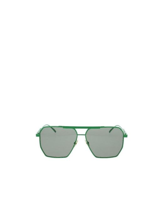 Bottega Veneta Metallic Eyewear Pilot Frame Sunglasses