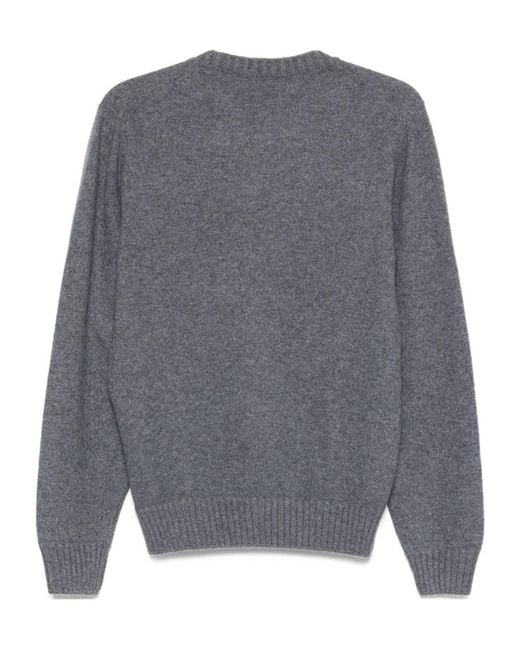 Barba Napoli Gray Crew-Neck Sweater for men