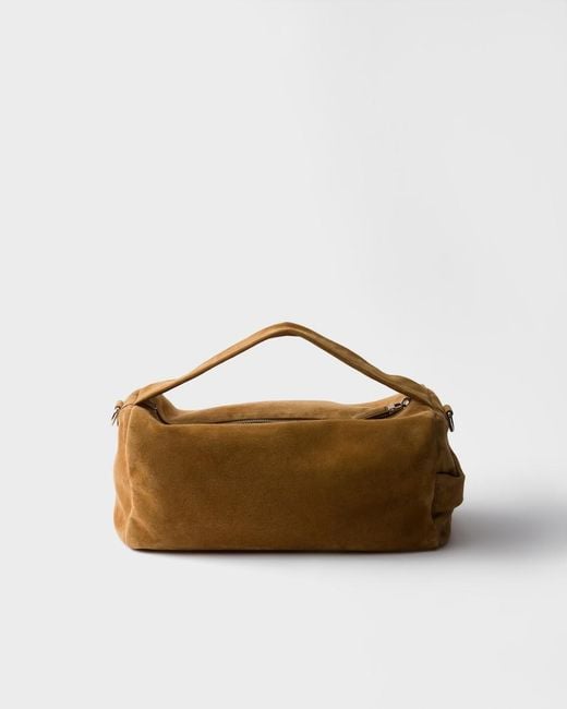 Prada Brown Suede Shoulder Bag for men