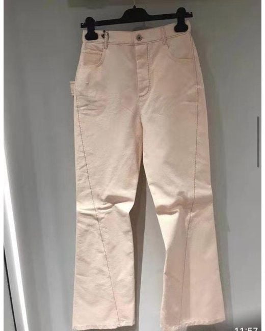 Bottega Veneta White High-Waist Panelled Jeans