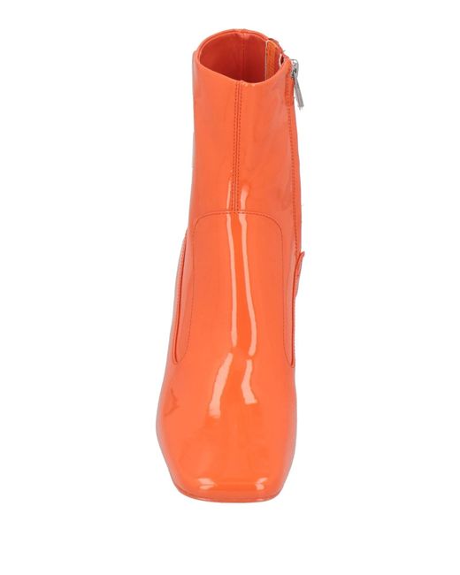 DIESEL Orange Minimalist Square Toe Ankle Boots