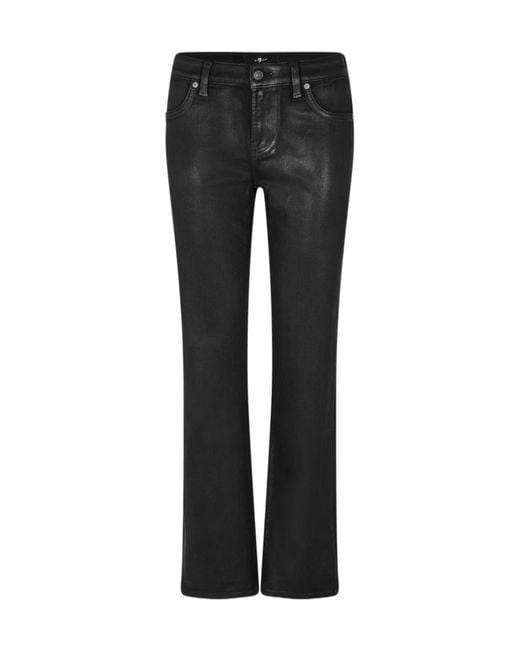 7 For All Mankind Black Calie Straight Leg Jeans