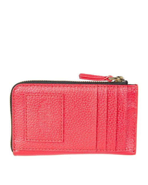 Marc Jacobs Red The Leather Top Zip Wallet