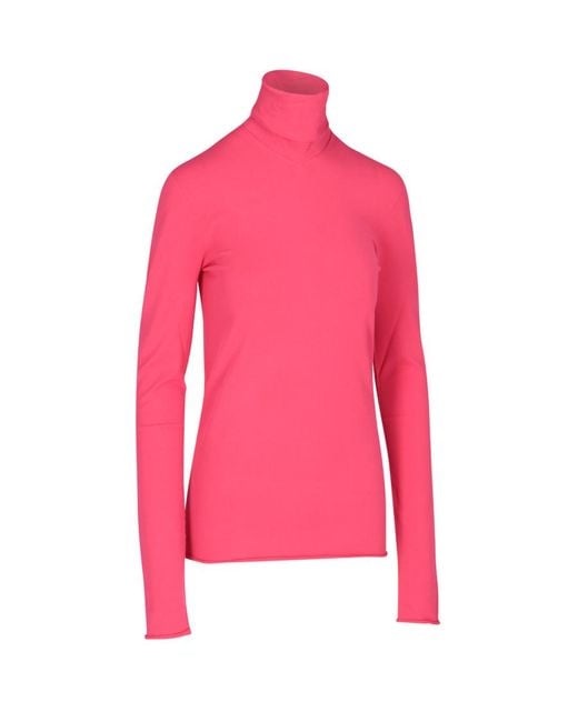 Bottega Veneta Pink Roll-Neck Long-Sleeve Top