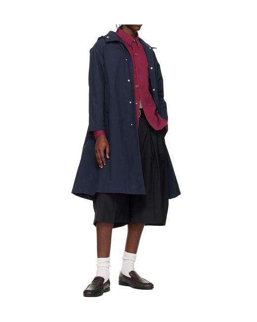 Nanamica Blue 2L Nylon Gore-Tex Hooded Windbreaker for men