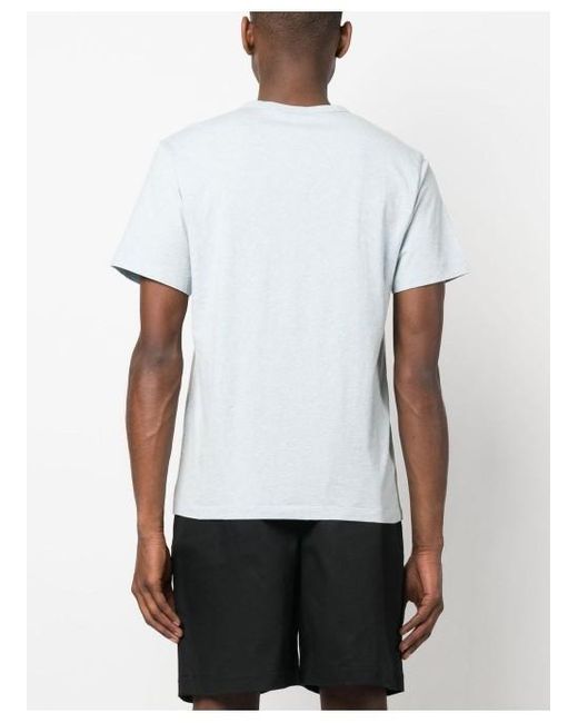 Maison Kitsuné White Maison Kitsuné Fox Embroidered Crewneck T-Shirt for men