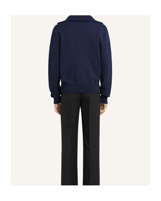 Courreges Blue Trucker Sweater for men