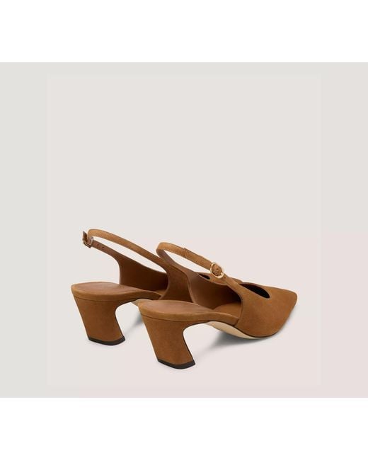 Stuart Weitzman Brown Open-Back High Heels
