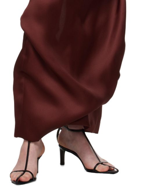 Khaite Red Olula Satin Skirt