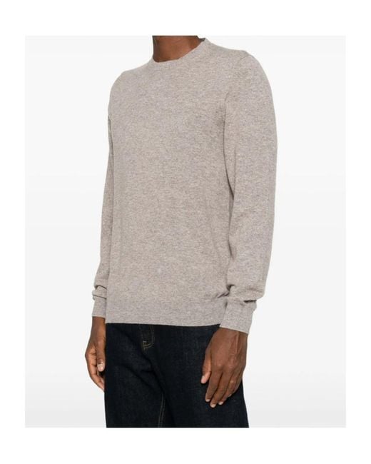 Fedeli Gray Crew-Neck Long-Sleeve Sweater for men