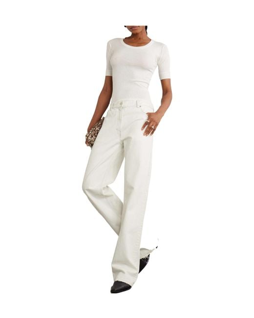 Calvin Klein White Cotton-Blend Jersey T-Shirt