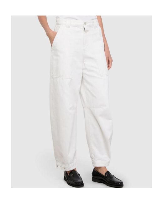 Closed White Rhannon Barrel Cropped Jeans