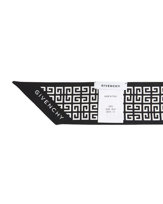 Givenchy Black Pointed Silk Scarf