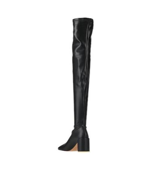 MM6 by Maison Margiela Black Solid-Color Knee-High Boots