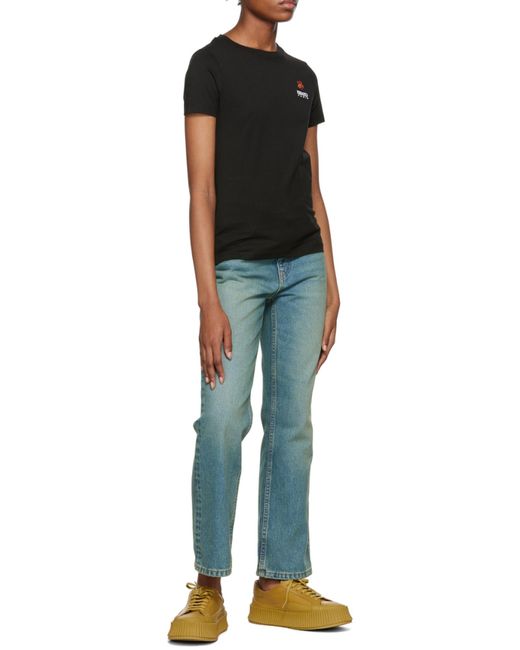 KENZO Black Boke Flower Embroidered Crewneck T-Shirt