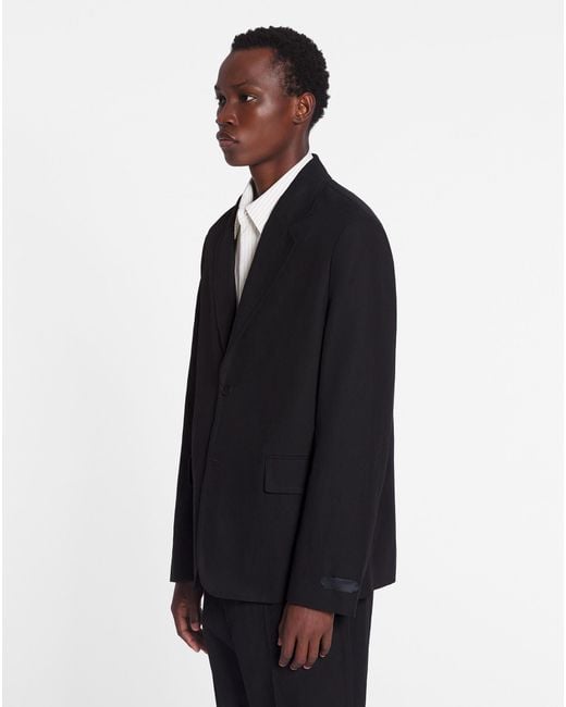 Lanvin Black Notched-Lapels Single-Breasted Blazer for men