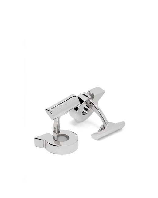 Ferragamo White Ferragamo Gancini Cufflinks for men