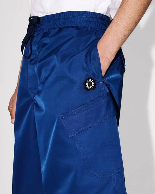 KENZO Blue Boke Flower 2.0 Technical Shorts for men