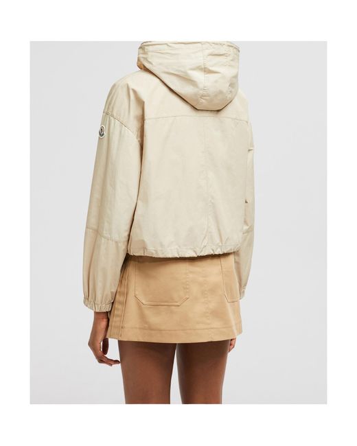 Moncler Natural Logo Patch Zip-Up Jacket