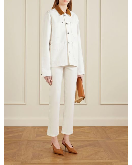 Khaite White Abigail High-Rise Slim-Leg Jeans