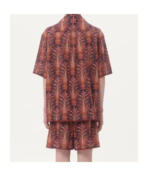 Valentino Red All-Over Patterned Button-Up Shirt for men