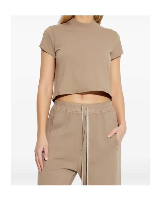 Rick Owens Natural Cropped Small Level T-Shirt