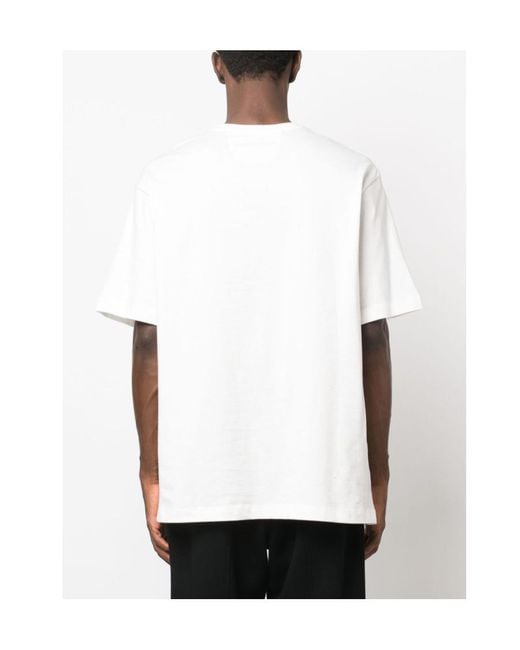 Ferrari White T-Shirt With Round Neck And Short Sleeves for men
