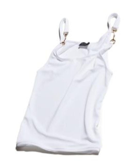 Gucci White Viscose Crêpe Jersey Top With Horsebit, Size M, Ready-To-Wear