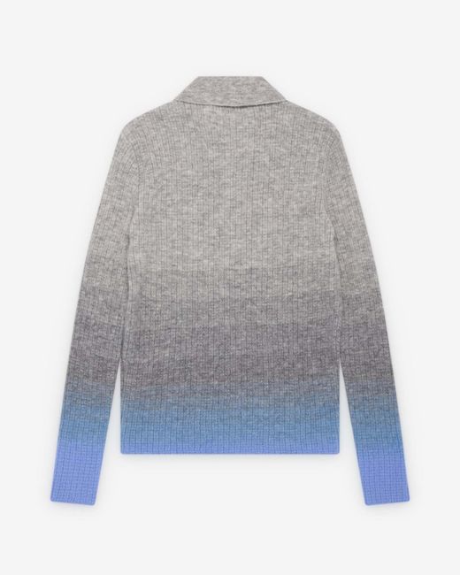 ERL Gray Long Sleeve Ribbed Polo Shirt for men