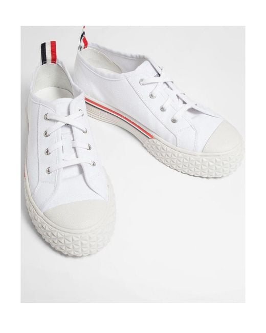 Thom Browne White Collegiate Lace-Up Sneakers